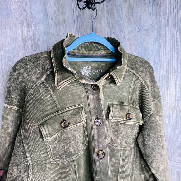 Anthropology Pilcro Distressed Shacket - Picture 7 of 8